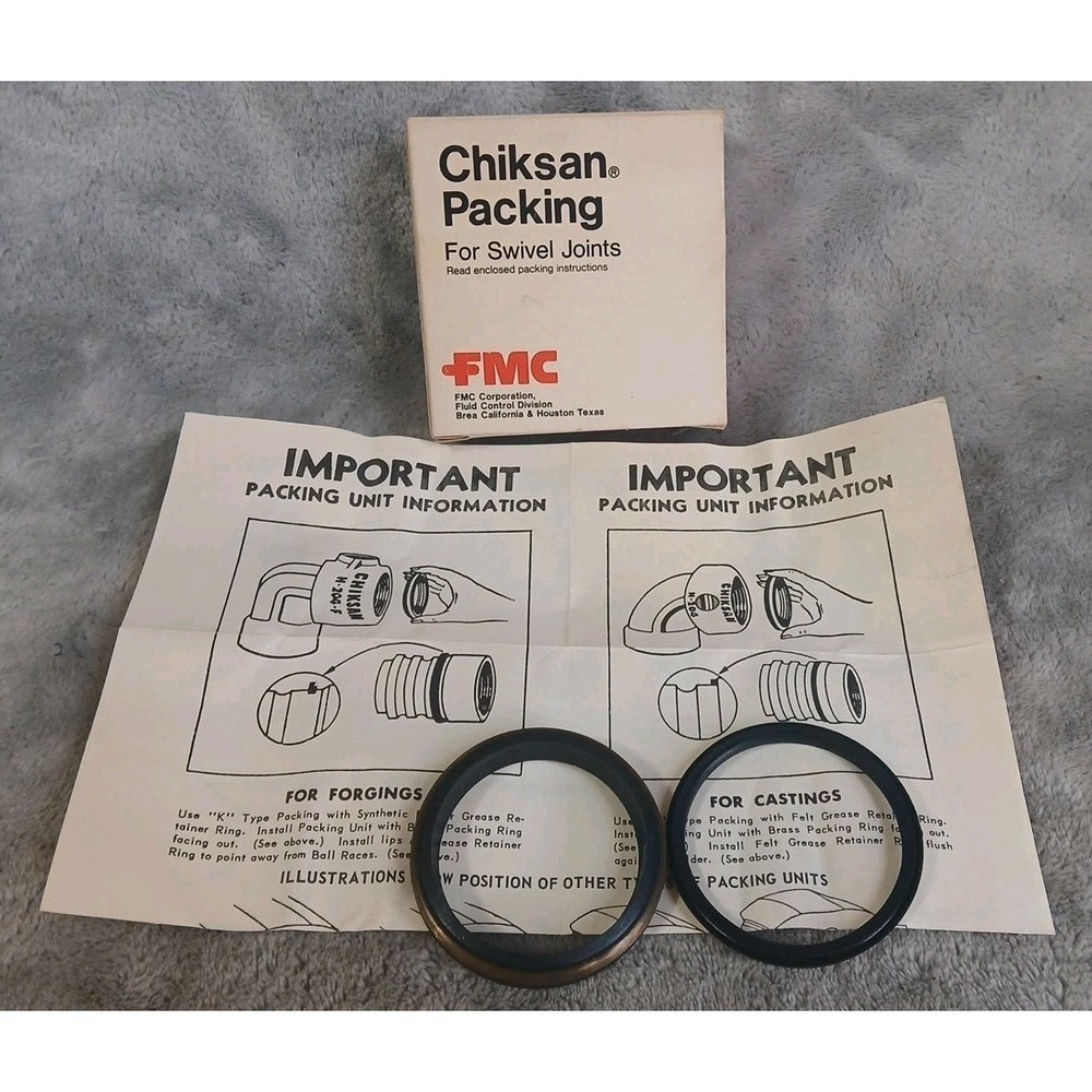 FMC 3108899S Chiksan Packing for Swivel‎ Joints NOS Instructions Included